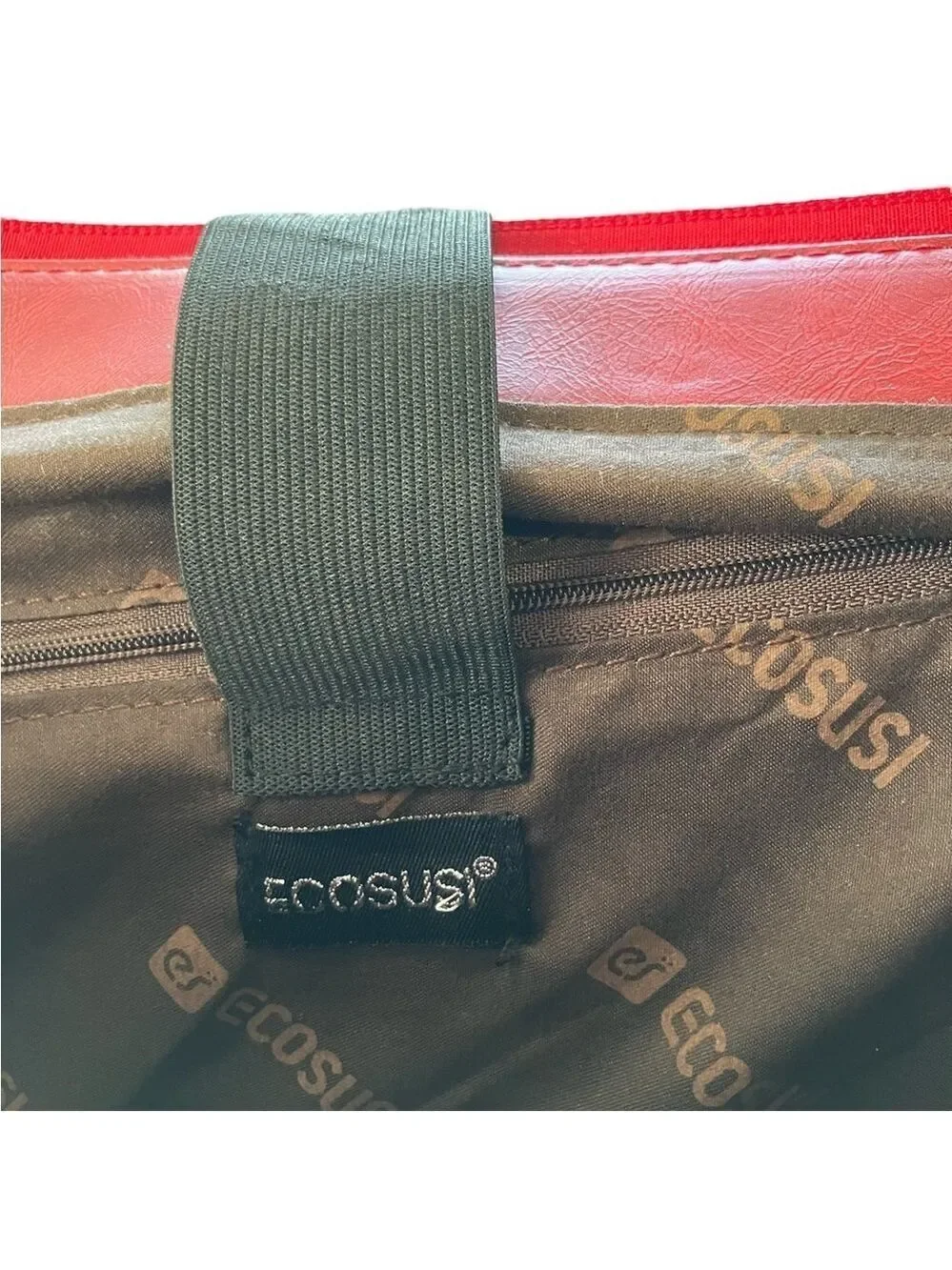 ECOSUSI Crossbody Messenger Bag Briefcase In Red Vegan Leather Bow 10 x 8
